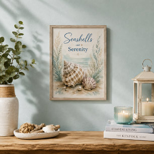 Poster Coquillages et Sérénité Salle de bain côtière peti