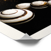 Poster Coquillages noirs et dorés Art tropical imprimable (Coin)