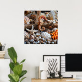 Poster Coquillages Poisson-étoiles Perles Sable d'Orange (Bureau à domicile)