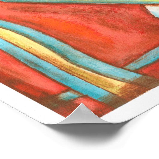 Poster Coquillages Rustiques Orange (Coin)