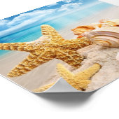 Poster Coquillages sur l'affiche de la plage (Coin)