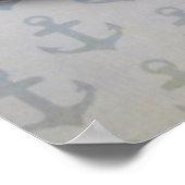 Poster Coquillages Sur Le Fond Ancre (Coin)