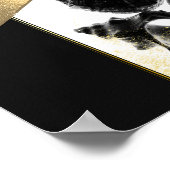 Poster Coquillages tropicaux Noir et Or Art Imprimable (Coin)