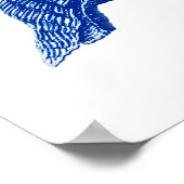 Poster Coquille de conque, bleu d'Indigo et blanc (Coin)