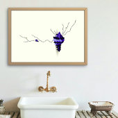 Poster Coquille de mer bleu collage d'ivoire Japandi