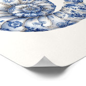Poster Coquille de Nautilus - Bleu côtier sur l'art mural (Coin)