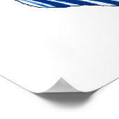 Poster Coquille de St Jacques, bleu d'Indigo et blanc (Coin)