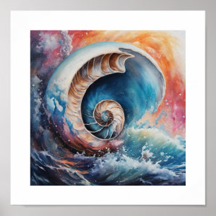 Poster Coquille océanique de Nautilus