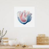 Poster Coquille rose, bleue et blanche Abstraite (Cuisine)