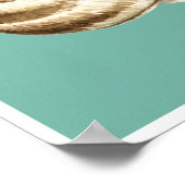 Poster Coquille striée Sepia sur Turquoise (Coin)