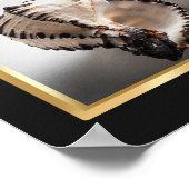 Poster Coquille tropicale noire et or Art imprimable (Coin)