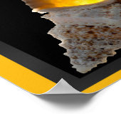 Poster Coquille tropicale noire et or Art imprimable (Coin)