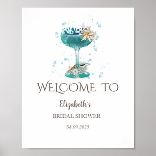 Poster Coquilles de cocktail Shower de mariage d'été