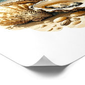 Poster Coquilles d'huîtres sur une plage de sable (Coin)