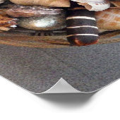 Poster Coquilles marines dans une corbeille (Coin)