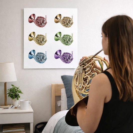 Poster Cor d'harmonie en forme d'arc-en-ciel Instrument d