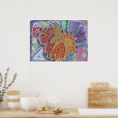 Poster "Corail" Art Abstrait 28x20 (Cuisine)
