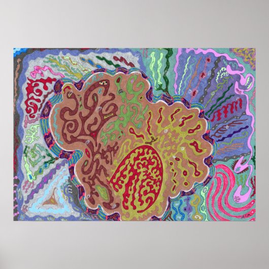Poster "Corail" Art Abstrait 28x20 (Devant)