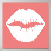 Poster Corail clair et lèvres blanches (Devant)