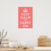 Poster Corail clair Restez Calme et Continuez (Cuisine)