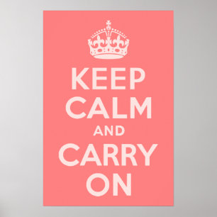 Poster Corail clair Restez Calme et Continuez