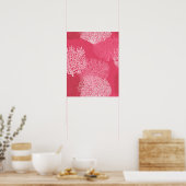 Poster Corail de ventilateur imprimé, nuances de corail r (Cuisine)