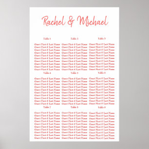 Poster Corail et blanc classique