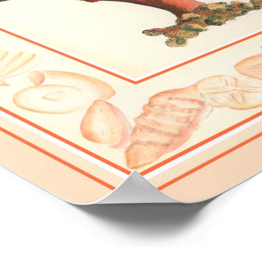 Poster Corail rouge avec bordure conique (Coin)