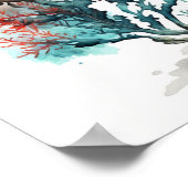 Poster Corail rouge dans l'aquarelle (Coin)