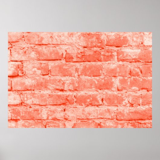 Poster Corail vivant. Arrière - plan de mur de briques. C (Devant)