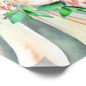 Poster Corail Whimsical, Bouquet en cascade nuptiale 1, (Coin)