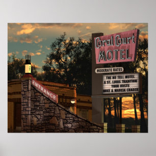 Poster Coral Court Motel sur l'affiche de la Route 66