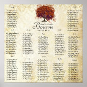 Poster Coral Heart Tree - 100 à 150 invités - alphabétiqu (Devant)