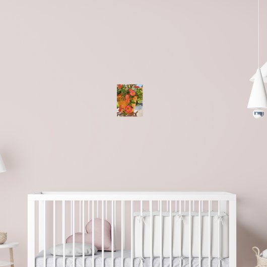 Poster Coral Petunias in a Pot (Pépinière 2)