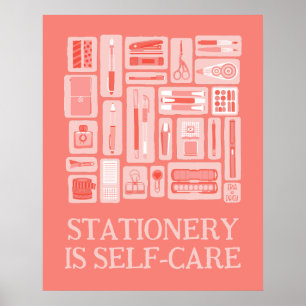 Poster Coral Red Creative Tools Illustration Self-Care