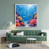 Poster Coral Reef Under the Sea Ocean Painting