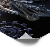 Poster Corbeau à la vapeur. Dessin aquarelle (Coin)