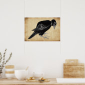 Poster Corbeau de Katsushika Hokusai 1814 (Cuisine)