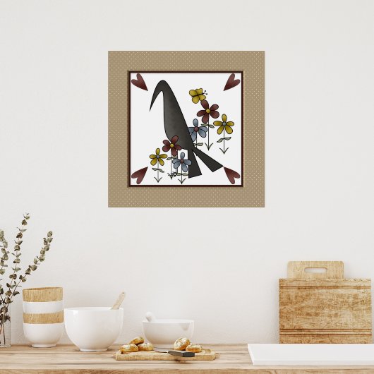 Poster Corbeau de pays primitif (Cuisine)