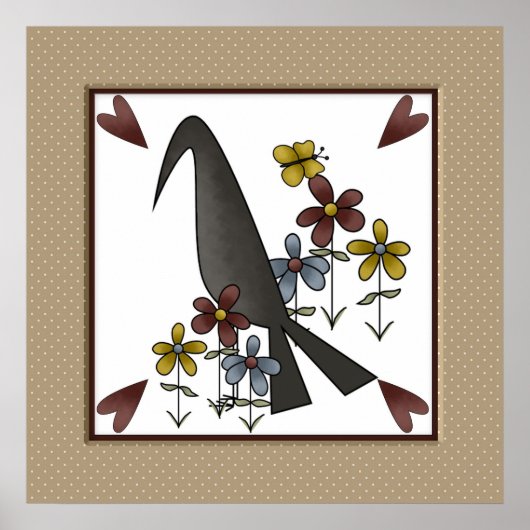 Poster Corbeau de pays primitif (Devant)