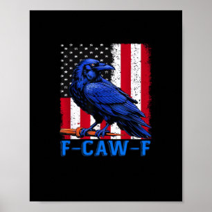 Poster Corbeau drôle F-Caw-F minimaliste propre