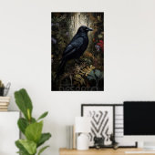 Poster Corbeau en forêt imprimable, Portrait d'un mur de  (Bureau à domicile)