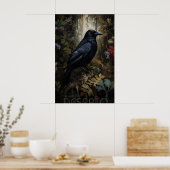 Poster Corbeau en forêt imprimable, Portrait d'un mur de  (Cuisine)