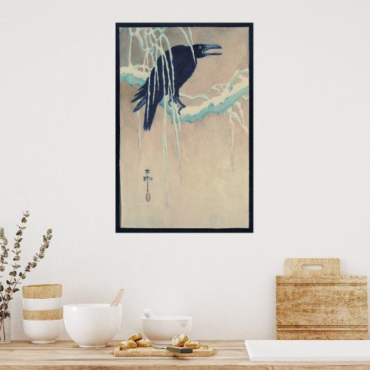 Poster Corbeau en neige (Cuisine)