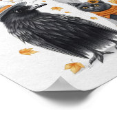 Poster Corbeau et chat Automne Thanksgiving Crow (Coin)