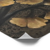 Poster Corbeau et feuilles de Ginkgo (Coin)