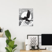 Poster Corbeau et Lune (Bureau à domicile)