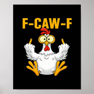 Poster Corbeau F-Caw-F Humour Drôle Gothique