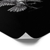 Poster Corbeau, F-Caw-F Oiseau Drôle Graphique Rétro (Coin)