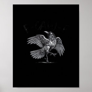 Poster Corbeau, F-Caw-F Oiseau Drôle Lune Gothique Humour